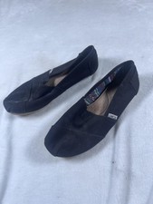 TOMS Shoes Womens Size 8 Black Classic Alpargata Canvas Slip On Flats Casual