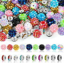 Beads for Pens Focal Beadable Rhinestone Spacer Bracelets Mixed Colors 250 Pcs