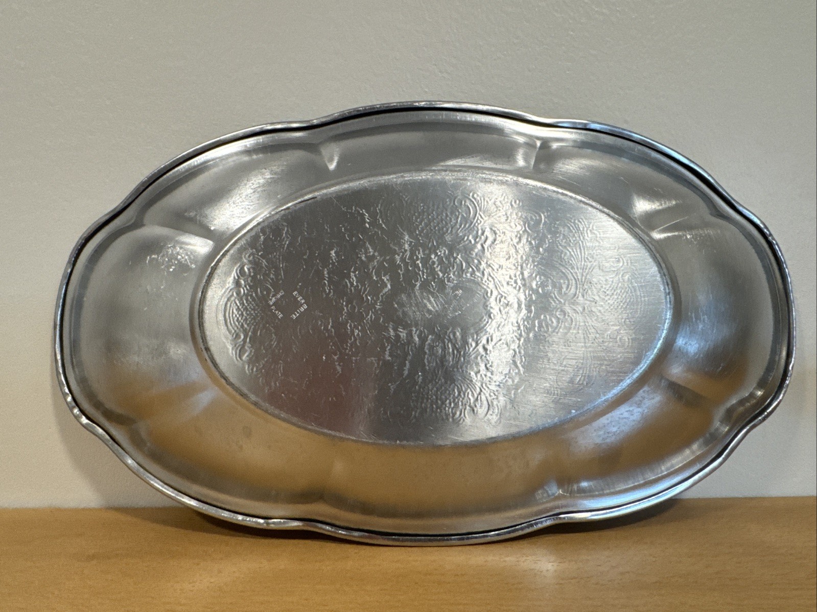Gravy Boat & Serving Tray Stainless Non-Tarnish Carefree Ever Bright Chrome