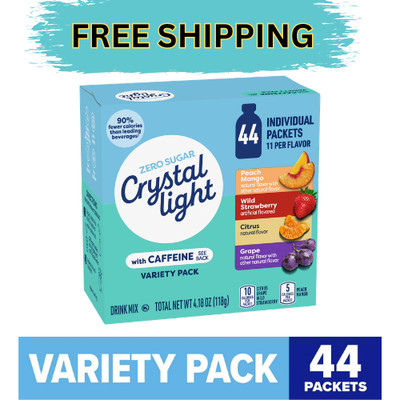 Crystal Light Energizing Variety Pack, 44 ct On-the-Go Packets