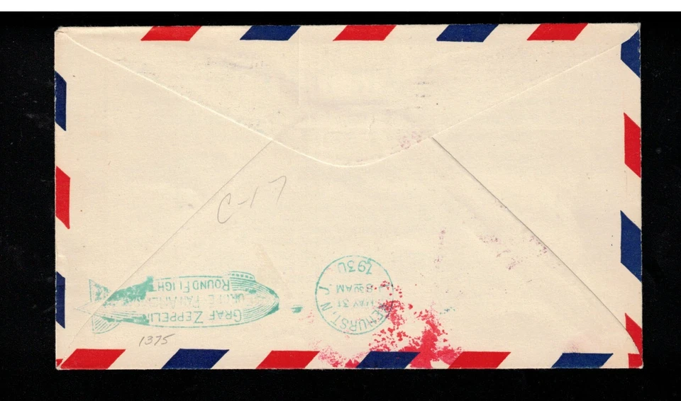 USA #C15 Very Fine Used On FDC Cover Graf Zeppelin - A Rare 1st Day Cover - Image 2 of 2
