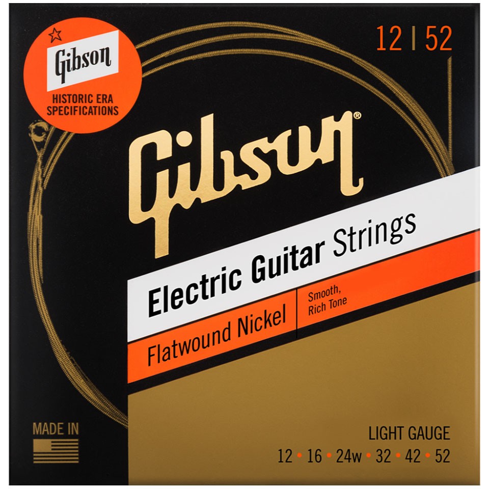 Saiten E-Gitarre Gibson SEG-FW12 L 012-052 Flatwound Gitarrensaiten E- Gitarre 5290₽