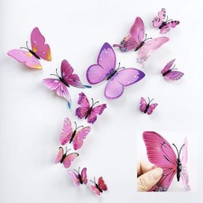 36pcs 3D Colorful Butterfly Wall Stickers DIY Art Decor Red-single Wing