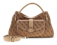 Guess Jessa Girlfriend Satchel Handtasche Tasche Latte Logo Hellbraun Braun Neu