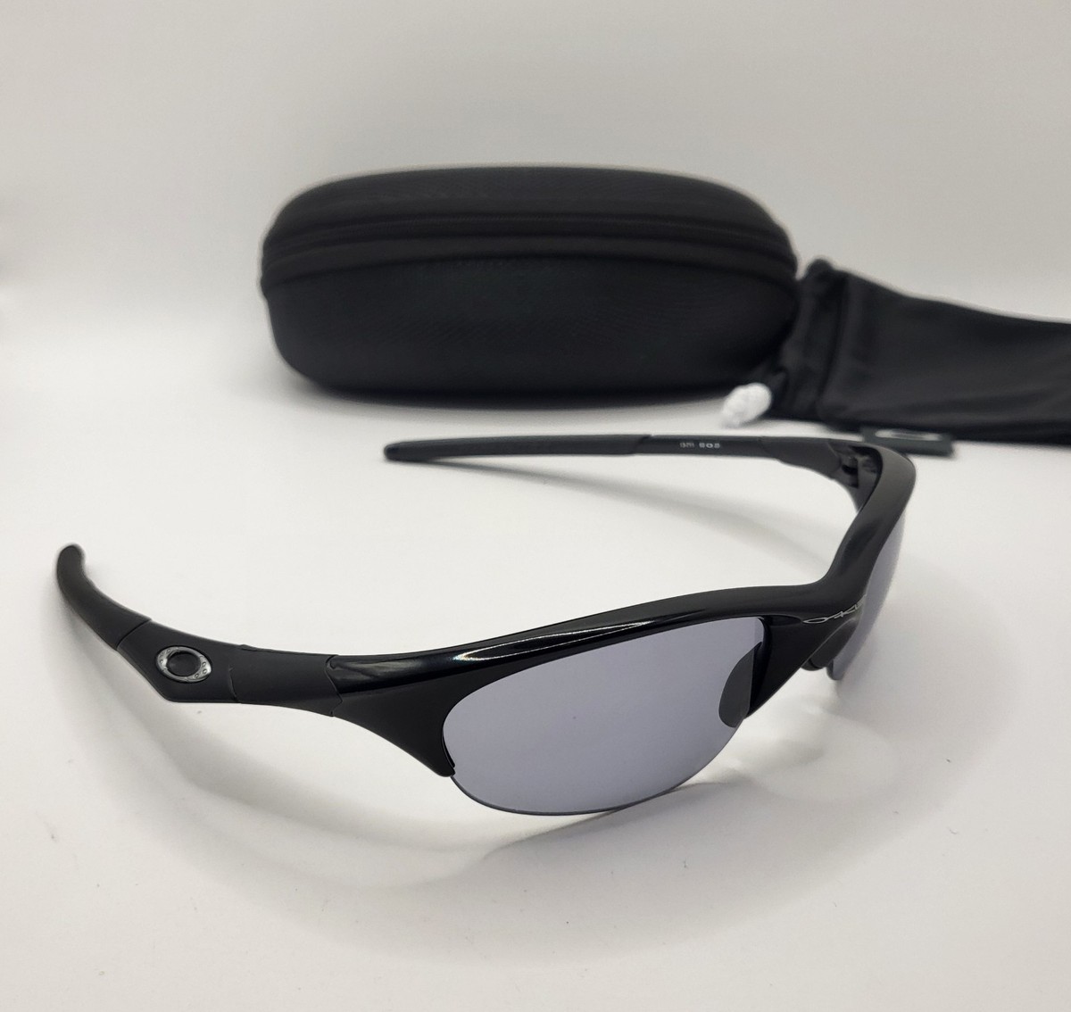 New OAKLEY HALF JACKET 1.0 JET BLACK w/ LIGHT GREY TRANSITION