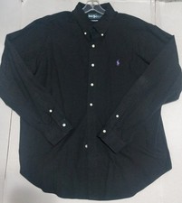 Men's Polo Ralph Lauren Long Sleeve Button-Up Shirt Black/purple Size XL