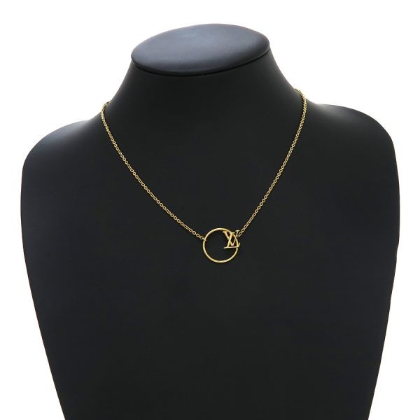 Louis Vuitton Necklace LV Eclipse M00762 GP Gold Plated Chain