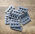 LEGO Dark Bluish Gray Technic, Plate 2 x 4 with 3 Holes QTY 10. Part No. 3709b.