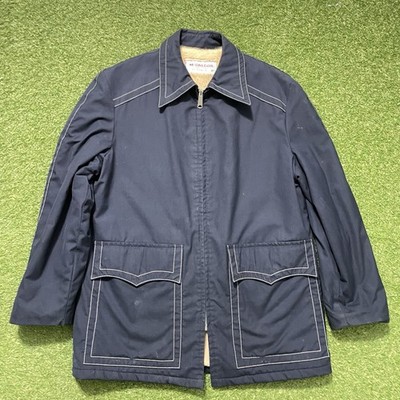 Vintage McGregor Jacket Mens 42 Navy Blue Sherpa Lined Workwear Made USA 60s 70s