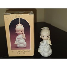 Precious Moments Angel Ornament  But Love Goes On Forever  1980 Enesco E-5627