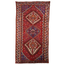Tappeto Shiraz Antico Cotone Lana Nodo Grosso Persiano 265 x 160 cm Originale