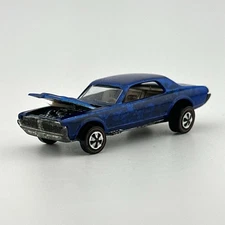 Vintage 1968 Hot Wheels Redline Original Blue Custom Cougar Dark Interior USA