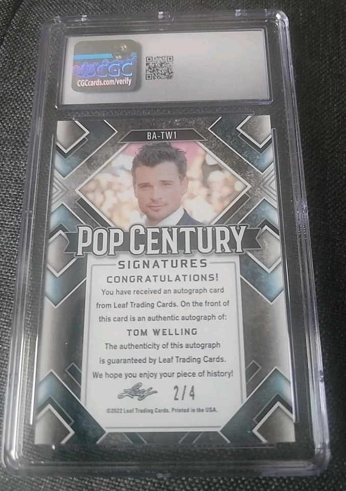 Tom Welling 2022 Leaf Pop Century #BA Tiger Wave Auto Autograph #2/4 CGC - Image 3 of 3