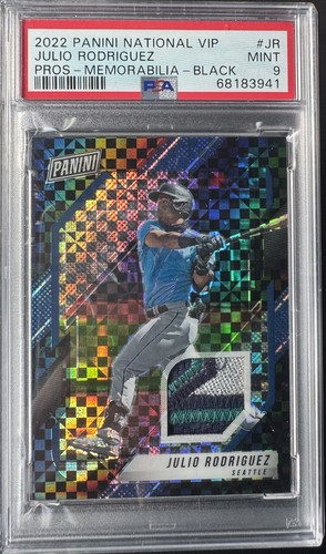 Julio Rodriguez 2021 Panini VIP /5 Game Worn Patch Black X Factor Mariners PSA 9