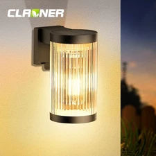 CLAONER Solar Wall Light Outdoor Fixture LED Waterproof Patio Porch Sconces Lamp