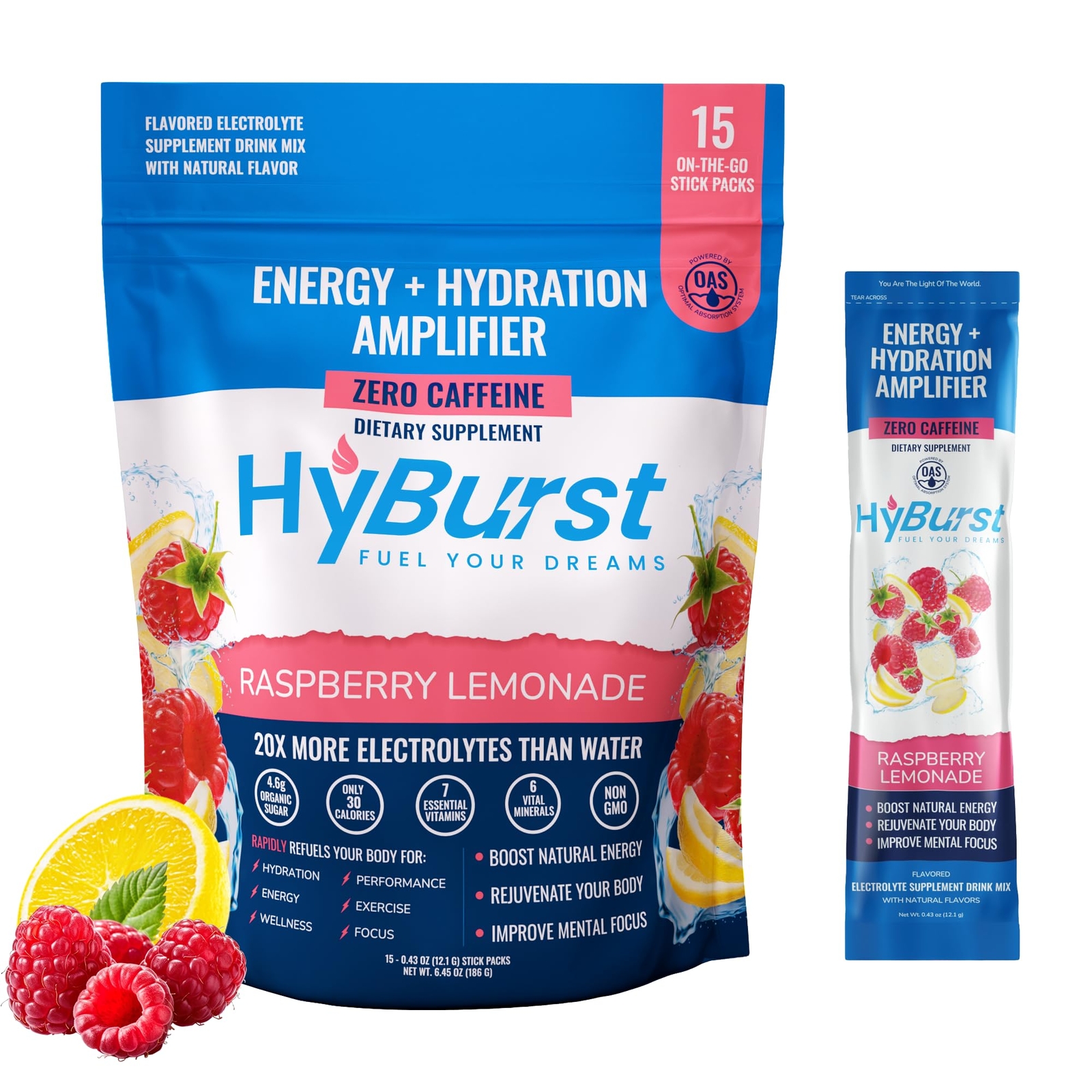 Energy Hydration Amplifier with Multivitamins & Electrolytes in Powder Packets