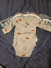 Carters Boys Long Sleeves Bodysuit Size 3Months Package Of 4 New Tags Blues