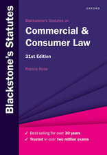 Blackstone'S Statutes on Commercial & Consumer Law (Blackstone'S Statute Series)