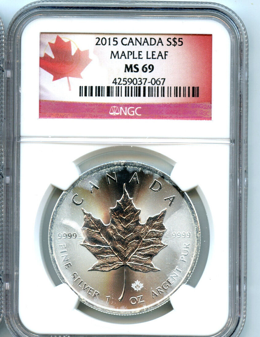 コレクション NGC MS69 2018  Maple Leaf $5 2018 CANADA SILVER MAPLE LEAF INCUSE DESIGN NGC MS 69 S$5 1