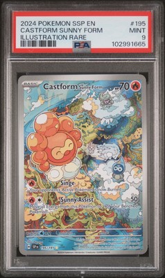 2024 POKEMON SSP EN-SURGING SPARKS ILLUSTRATION RARE CASTFORM SUNNY FORM PSA 9