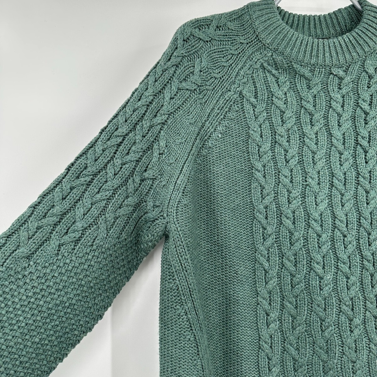 Tuckernuck Aspen Green Mixed Cable Knit Charles Sweater sz S NWT