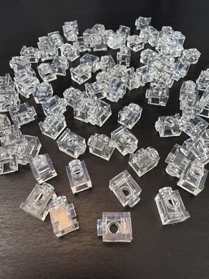 LOT OF 200 BRAND NEW LEGO PIECES 1x1 FLAT TWO STUD BRICK CLEAR TRANSPARENT 87087