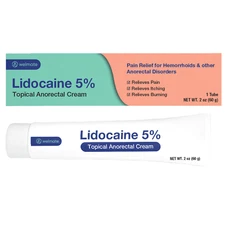 WELMATE 5% Lidocaine Numbing Cream, Topical Pain Relief, 2oz