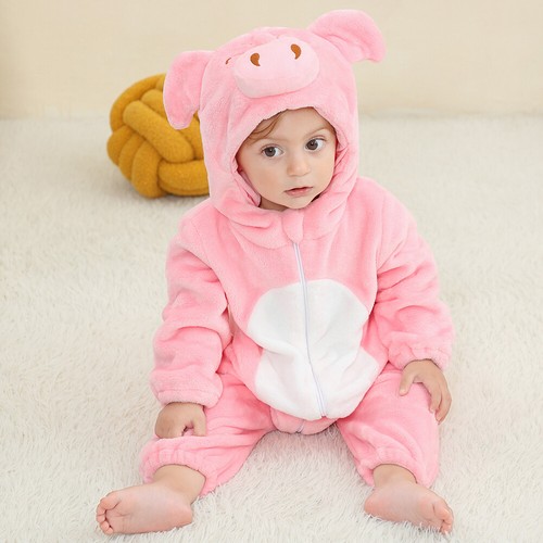 Baby Schwein Kostüm für Kleinkind Säugling Kinder Mädchen Jungen Halloween Tier Strampler süß - Bild 8 von 13