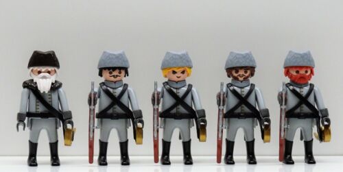 5 PREUSSEN GARDE SOLDATEN OFFIZIER GRAU Playmobil zu Fellmütze Kosake Custom RAR - Bild 1 von 10