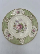 Vintage 10.5” Floral Green Decorative Dinner Plate Myott Son & Co. England - W2
