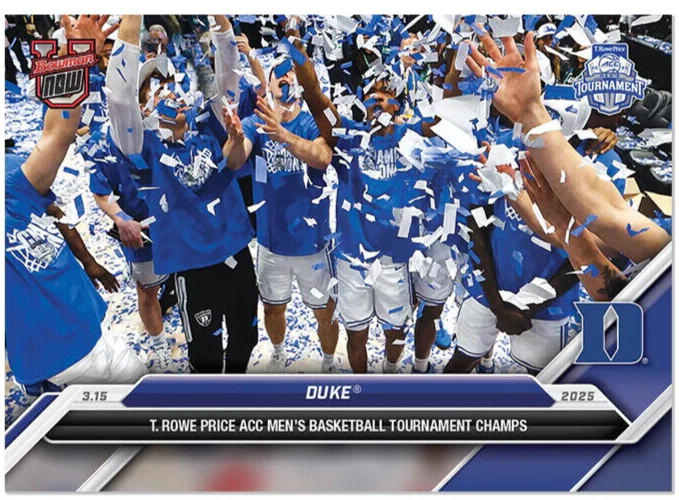 2024-25 Bowman U Now Duke ACC Men's Basketball Tournament Champs #87