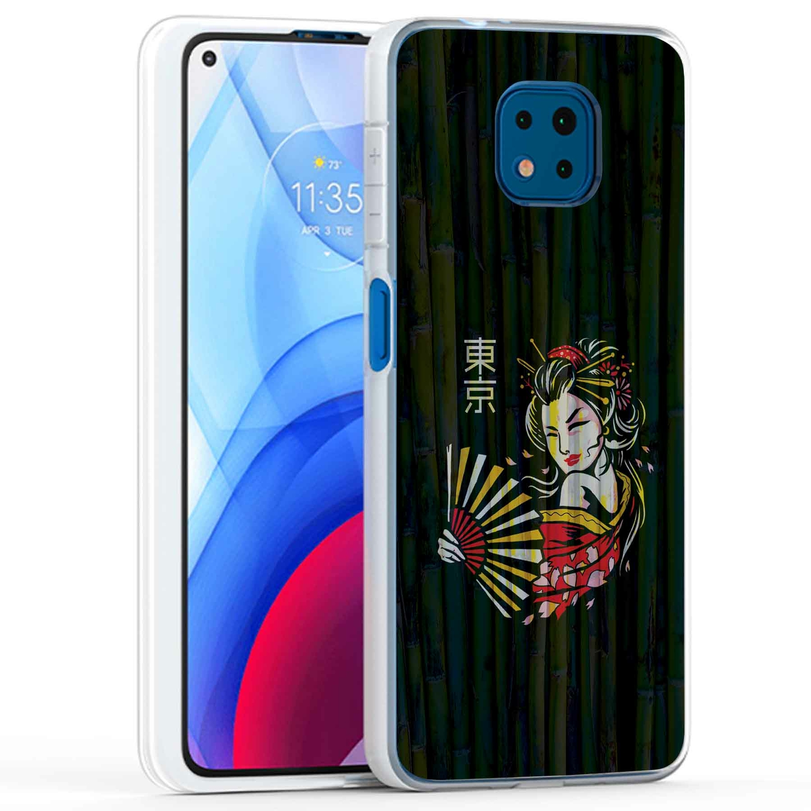 Phone Case Cover for Motorola Moto G Power 2021,Tokyo Geisha Bamboo Print, USA