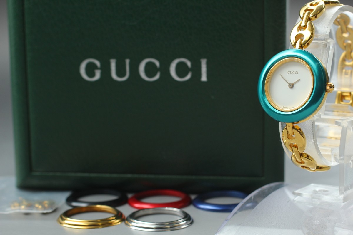 ■ 美品 ■ グッチ GUCCI Change bezel 11/12.2 Gucci Change Bezel 11/12 6 Colors Watch with BOX & tags