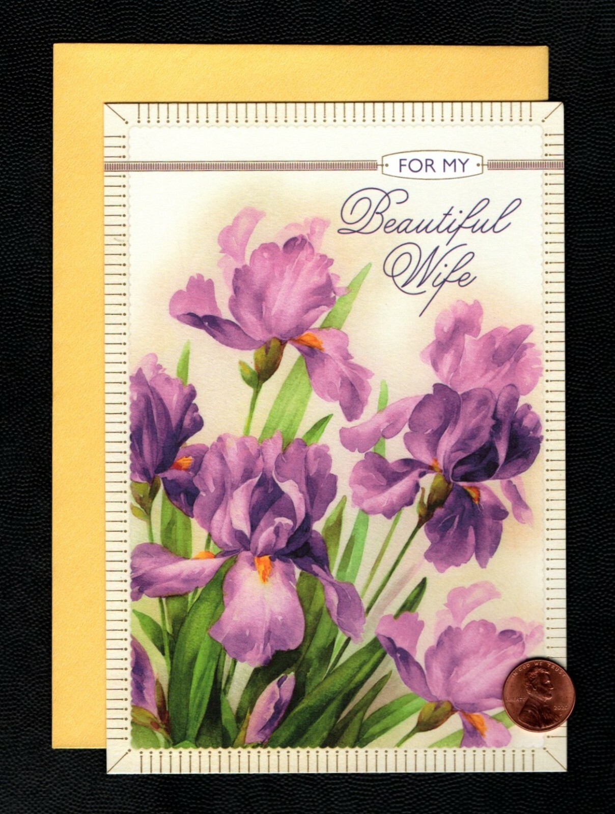 Easter For Wife Purple Iris Flowers - GOLD SHINE - Greeting Card W/  TRACKING | eBay