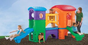 Kinder Spielhaus Spielturmen Rutschen Bunt Garten Step2 Kunststoff 232x348x178cm Ebay