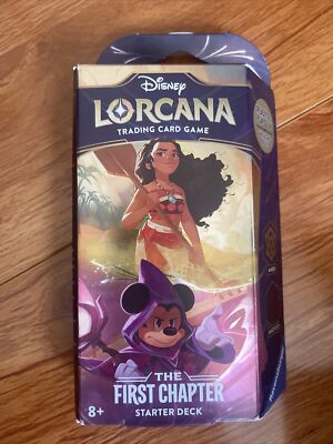 lorcana starter deck amber and amethyst Disney's Lorcana TCG First Chapter Starter Deck Amber & Amethyst New  Boosters