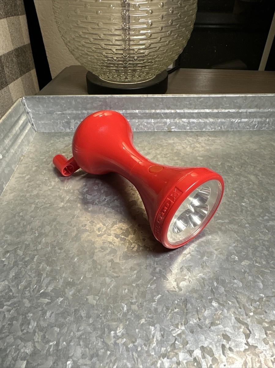 Ikea Torch LJUSA LED Flashlight Hand Powered Wind Up Light Red