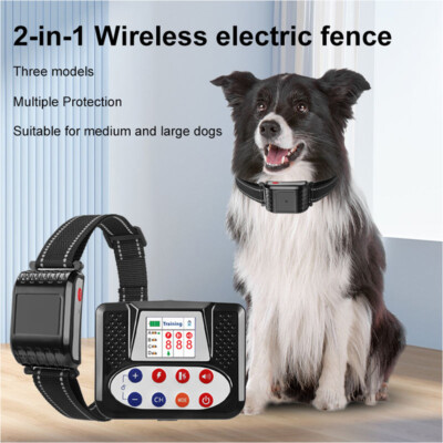 Wireless Motorized Pet Fence: Electronic Dog Fence System for 1/2/3 Dogs