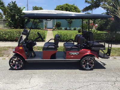 2022  RED 6 PASSENGER SEAT EVOLUTION STREET LEGAL LSV GOLF CART FAST LITHIUM