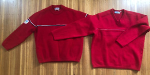 Boy's Medium - Large Vintage Austria Red Ski Wool Sweaters