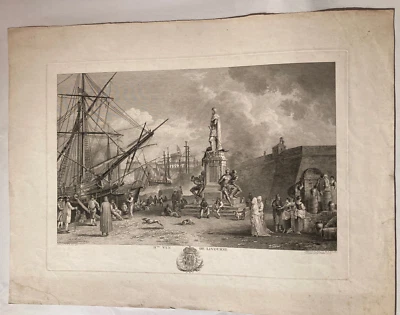 Livorno Italien Kupferstich I.ere Vue de Livourne  DUNKER ANTON BALTHASAR 1778 - Bild 1 von 4