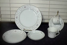 Vintage EVERBRITE Cronin China Lasting Rose 6 Pc Set