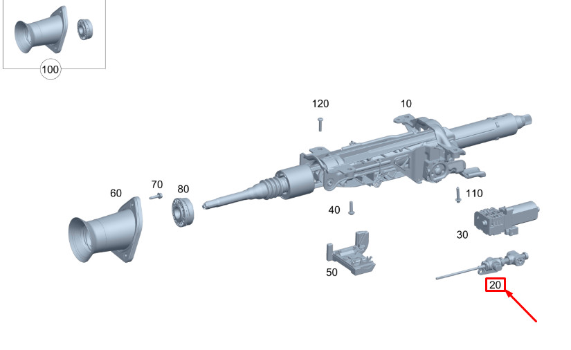 MB GLE W167 Steering Gear Height Adjustment Repair Kit A2054603803  