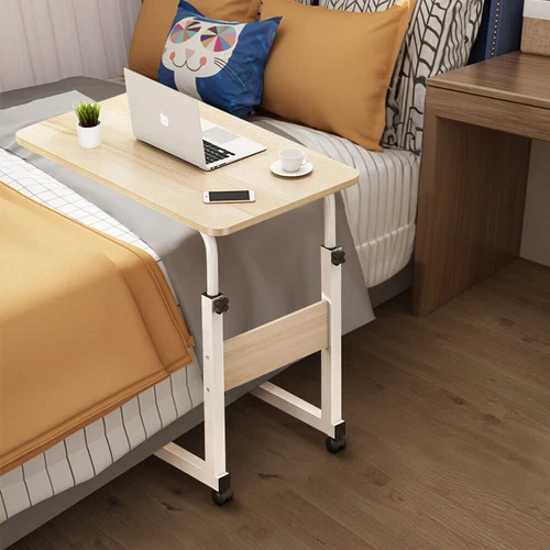 Mobile Over Bed Chair Table Hospital Overbed Height Adjustable Laptop Tray Stand - Picture 9 of 11
