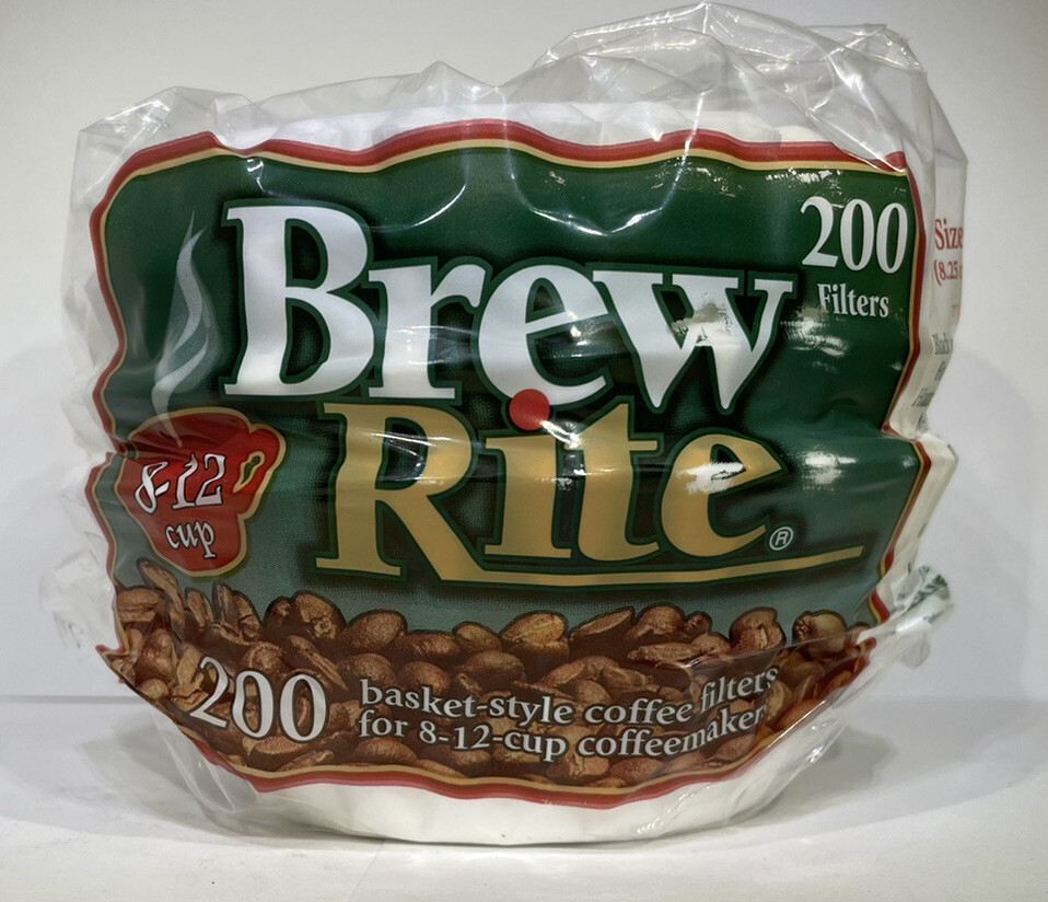 Brew Rite 8-12 cup 200 Ct Total Paper 3 1/4&rdquo; Basket Style 