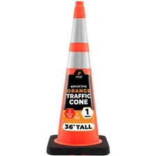 Xpose Safety 36" Orange Traffic Cones with 6" & 4" Collars, 12 Lbs Pallet of 243