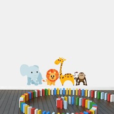 Jungle Animals Printed Wall Decal Set - Animal, Zoo, Nursery, Kids, Wall Sticker