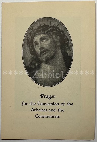 Prayer for Conversion of Atheists and Communists, Vintage 1937 Bi-Fold Leaflet.