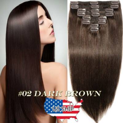 Clip in Extensions Thick Double Weft Remy Human Hair FULL HEAD BLONDE+Balayage