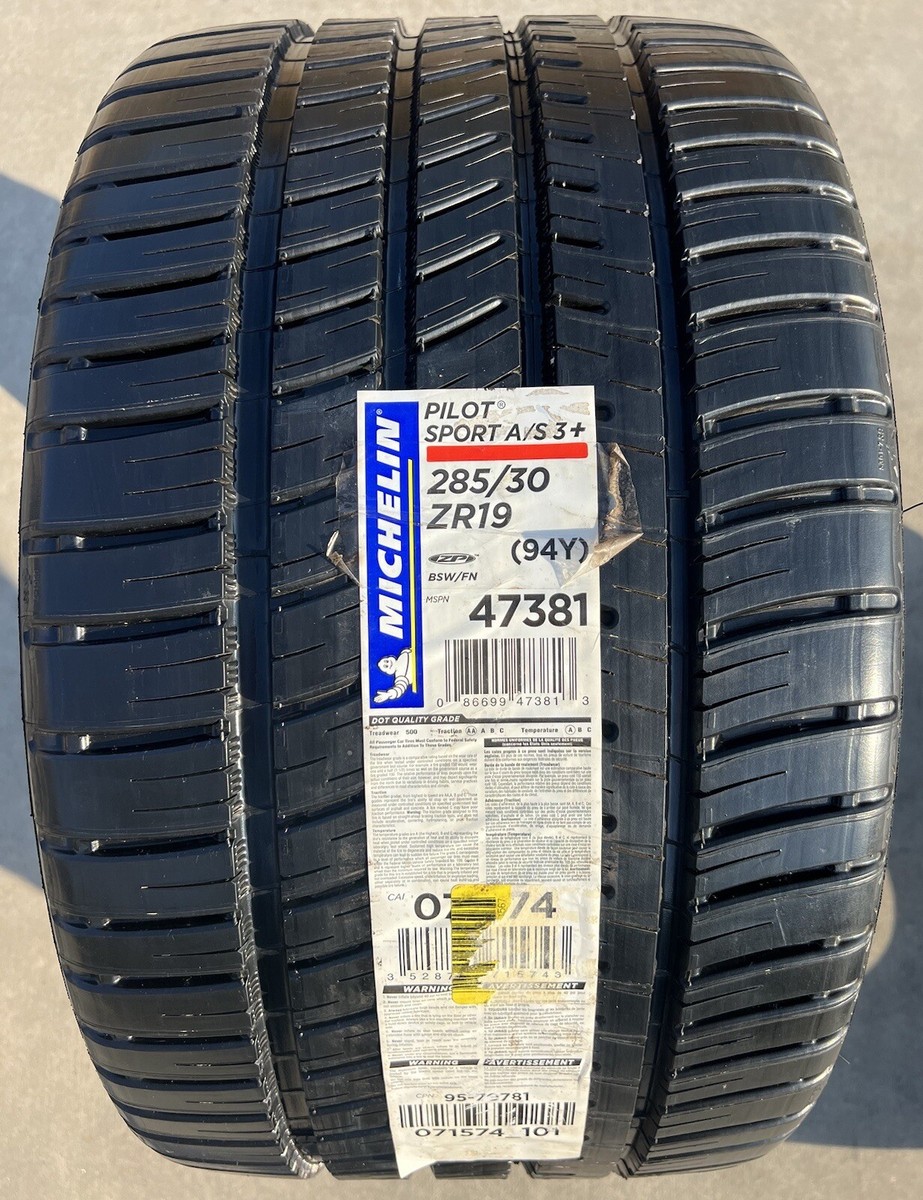 ONE NEW 285/30ZR19 Michelin Pilot Sport A/S 3+ 3 Plus ZP Run Flat